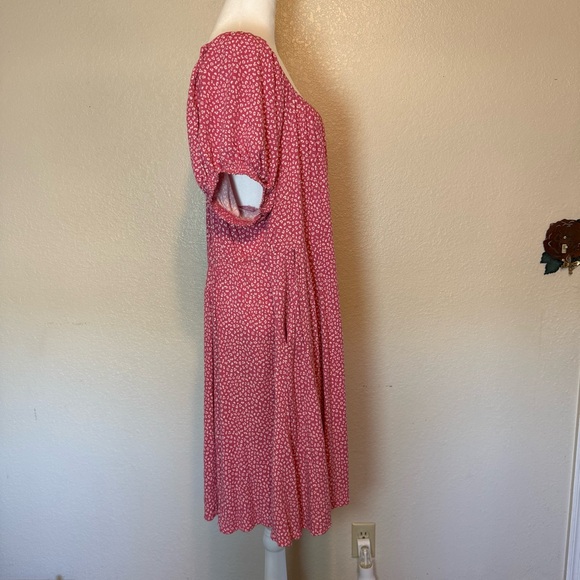 Torrid Button Front Skater Mini Dress Pink & White Size 3X - Picture 10 of 14